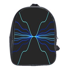 Sine Squared Line Blue Black Light School Bags(large)  by Mariart