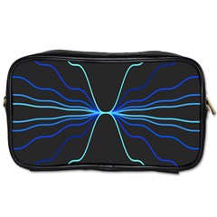 Sine Squared Line Blue Black Light Toiletries Bags 2-side by Mariart