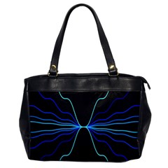 Sine Squared Line Blue Black Light Office Handbags by Mariart