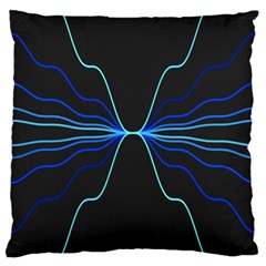 Sine Squared Line Blue Black Light Large Cushion Case (one Side) by Mariart