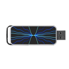 Sine Squared Line Blue Black Light Portable Usb Flash (one Side) by Mariart