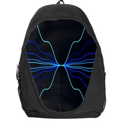 Sine Squared Line Blue Black Light Backpack Bag by Mariart