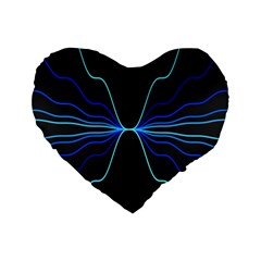 Sine Squared Line Blue Black Light Standard 16  Premium Heart Shape Cushions by Mariart