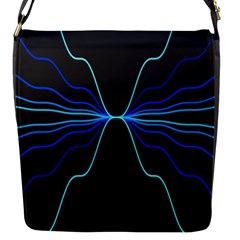 Sine Squared Line Blue Black Light Flap Messenger Bag (s) by Mariart