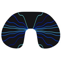 Sine Squared Line Blue Black Light Travel Neck Pillows by Mariart