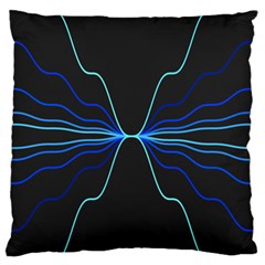 Sine Squared Line Blue Black Light Standard Flano Cushion Case (one Side) by Mariart