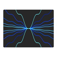 Sine Squared Line Blue Black Light Double Sided Flano Blanket (mini)  by Mariart