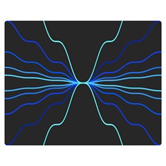 Sine Squared Line Blue Black Light Double Sided Flano Blanket (medium)  by Mariart