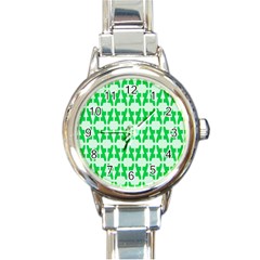 Sign Green A Round Italian Charm Watch