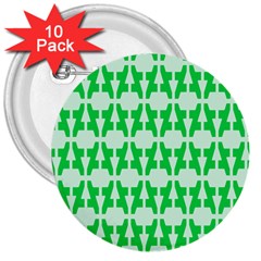 Sign Green A 3  Buttons (10 Pack)  by Mariart