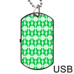 Sign Green A Dog Tag Usb Flash (one Side) by Mariart