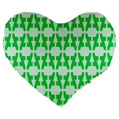 Sign Green A Large 19  Premium Heart Shape Cushions by Mariart