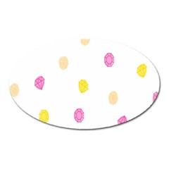 Stone Diamond Yellow Pink Brown Oval Magnet by Mariart