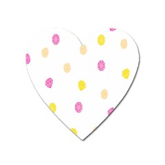 Stone Diamond Yellow Pink Brown Heart Magnet