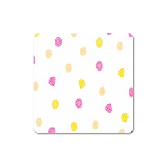 Stone Diamond Yellow Pink Brown Square Magnet by Mariart