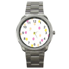 Stone Diamond Yellow Pink Brown Sport Metal Watch by Mariart