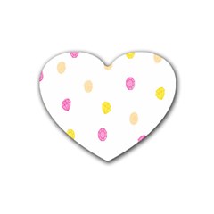 Stone Diamond Yellow Pink Brown Rubber Coaster (heart)  by Mariart