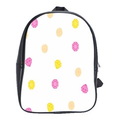 Stone Diamond Yellow Pink Brown School Bags(large)  by Mariart