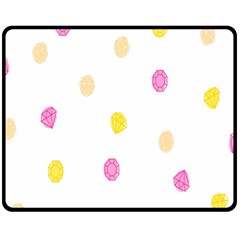 Stone Diamond Yellow Pink Brown Fleece Blanket (medium)  by Mariart