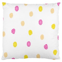 Stone Diamond Yellow Pink Brown Large Flano Cushion Case (two Sides) by Mariart