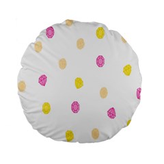 Stone Diamond Yellow Pink Brown Standard 15  Premium Flano Round Cushions by Mariart