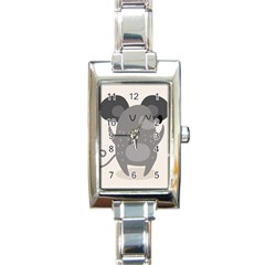 Tooth Bigstock Cute Cartoon Mouse Grey Animals Pest Rectangle Italian Charm Watch by Mariart