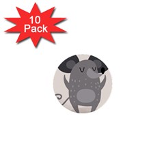 Tooth Bigstock Cute Cartoon Mouse Grey Animals Pest 1  Mini Buttons (10 Pack) 