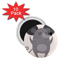 Tooth Bigstock Cute Cartoon Mouse Grey Animals Pest 1 75  Magnets (10 Pack)  by Mariart