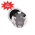 Tooth Bigstock Cute Cartoon Mouse Grey Animals Pest 1.75  Magnets (10 pack)  Front