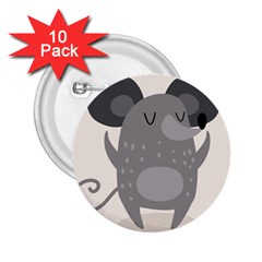 Tooth Bigstock Cute Cartoon Mouse Grey Animals Pest 2 25  Buttons (10 Pack)  by Mariart