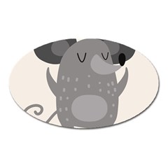 Tooth Bigstock Cute Cartoon Mouse Grey Animals Pest Oval Magnet by Mariart