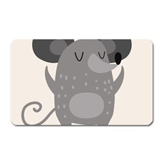 Tooth Bigstock Cute Cartoon Mouse Grey Animals Pest Magnet (rectangular) by Mariart