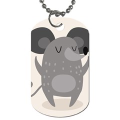 Tooth Bigstock Cute Cartoon Mouse Grey Animals Pest Dog Tag (one Side) by Mariart