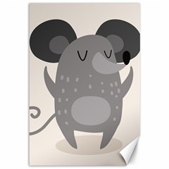 Tooth Bigstock Cute Cartoon Mouse Grey Animals Pest Canvas 12  X 18   by Mariart