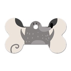 Tooth Bigstock Cute Cartoon Mouse Grey Animals Pest Dog Tag Bone (one Side) by Mariart