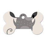 Tooth Bigstock Cute Cartoon Mouse Grey Animals Pest Dog Tag Bone (One Side) Front