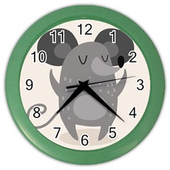 Tooth Bigstock Cute Cartoon Mouse Grey Animals Pest Color Wall Clocks by Mariart