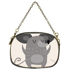 Tooth Bigstock Cute Cartoon Mouse Grey Animals Pest Chain Purses (one Side)  by Mariart