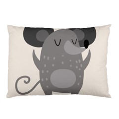 Tooth Bigstock Cute Cartoon Mouse Grey Animals Pest Pillow Case by Mariart