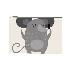 Tooth Bigstock Cute Cartoon Mouse Grey Animals Pest Cosmetic Bag (large)  by Mariart