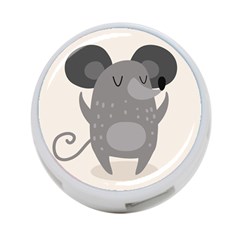 Tooth Bigstock Cute Cartoon Mouse Grey Animals Pest 4-port Usb Hub (two Sides)  by Mariart