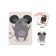 Tooth Bigstock Cute Cartoon Mouse Grey Animals Pest Playing Cards (mini)  by Mariart