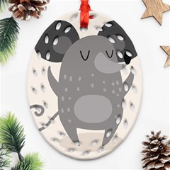 Tooth Bigstock Cute Cartoon Mouse Grey Animals Pest Ornament (oval Filigree) by Mariart