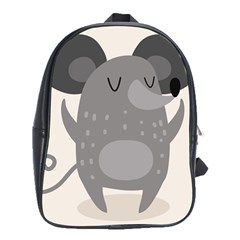 Tooth Bigstock Cute Cartoon Mouse Grey Animals Pest School Bags (xl)  by Mariart