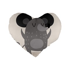 Tooth Bigstock Cute Cartoon Mouse Grey Animals Pest Standard 16  Premium Heart Shape Cushions by Mariart