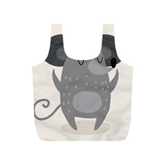 Tooth Bigstock Cute Cartoon Mouse Grey Animals Pest Full Print Recycle Bags (s)  by Mariart