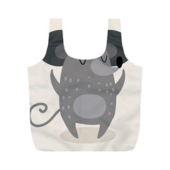 Tooth Bigstock Cute Cartoon Mouse Grey Animals Pest Full Print Recycle Bags (m)  by Mariart