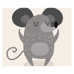 Tooth Bigstock Cute Cartoon Mouse Grey Animals Pest Double Sided Flano Blanket (small)  by Mariart