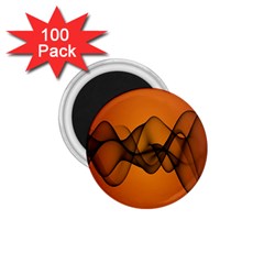 Transparent Waves Wave Orange 1 75  Magnets (100 Pack)  by Mariart