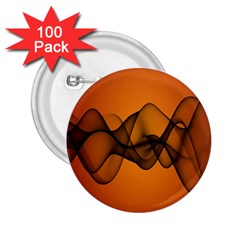 Transparent Waves Wave Orange 2 25  Buttons (100 Pack)  by Mariart